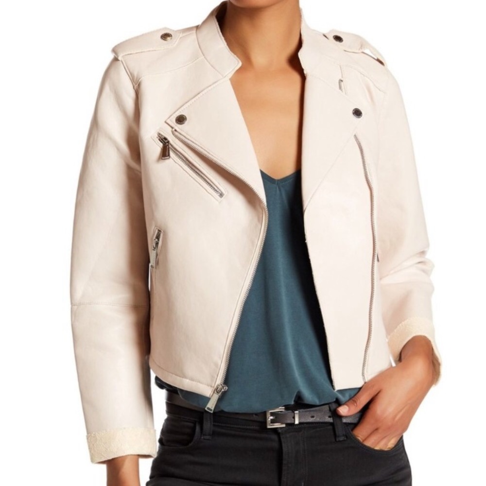 BCBG faux leather moto  jacket
